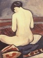 Desnudo sentado con cojines Sitzender Aktmit Kissen August Macke